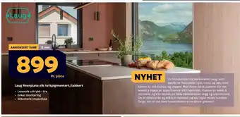 Megaflis Laug finerplate eik hvitpigmentert/lakkert tilbud