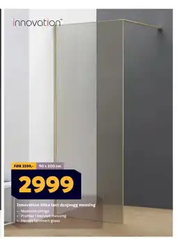 Megaflis Innovation Silke fast dusjvegg messing tilbud