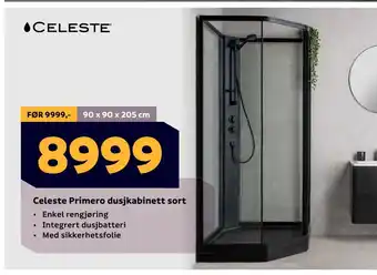 Megaflis Celeste Primero dusjkabinett sort tilbud