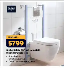 Megaflis Grohe Solido 5in1 set komplett innbyggingstoalett tilbud