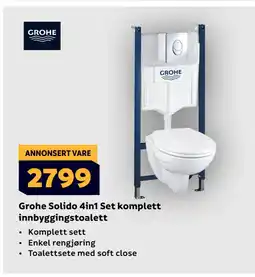 Megaflis Grohe Solido 4in1 Set komplett innbyggingstoalett tilbud