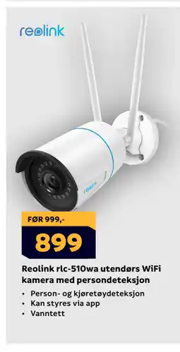 Megaflis Reolink rlc-510wa utendørs WiFi kamera med persondeteksjon tilbud
