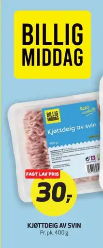 Bunnpris Kjøttdeig av svin tilbud