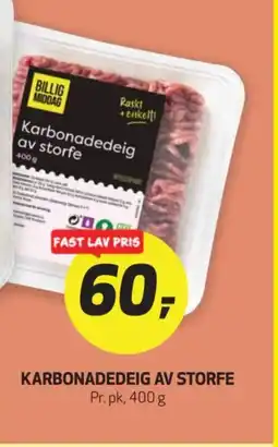 Bunnpris Karbonadedeig av storfe tilbud