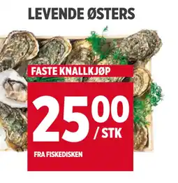 Meny LEVENDE ØSTERS tilbud