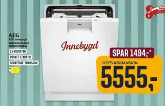 Skousen AEG innebygd oppvaskmaskin FBB83706PW tilbud