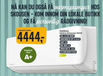 Skousen Adelberg varmepumpe VPA109 tilbud