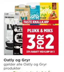 Meny Oatly og Gryr tilbud