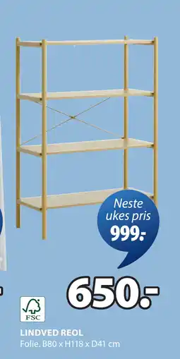 JYSK LINDVED REOL tilbud