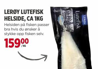 Meny Lerøy lutefisk helside, ca 1kg tilbud