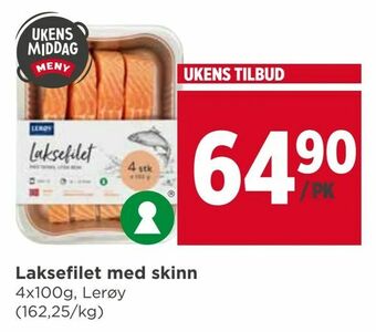 Meny Laksefilet med skinn tilbud