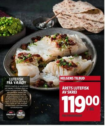 Meny Årets lutefisk av skrei tilbud