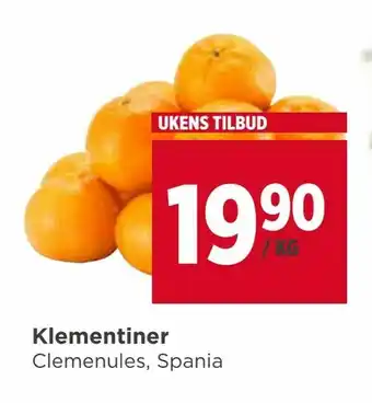 Meny Klementiner tilbud