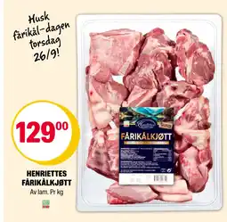Coop Extra HENRIETTES FÅRIKÅLKJØTT tilbud