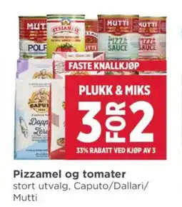 Meny Pizzamel og Tomater tilbud