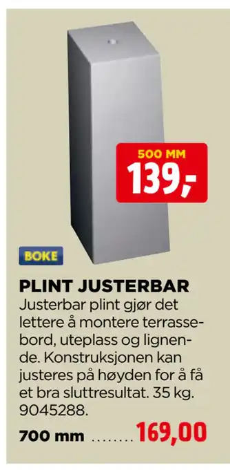 jem & fix PLINT JUSTERBAR tilbud