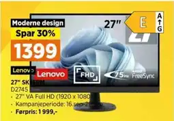 POWER LENOVO 27" Skjerm D2745 tilbud