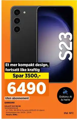 POWER SAMSUNG Galaxy S23 128 GB SMS911BZKDEUB tilbud