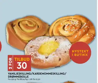 Coop Mega VANILJESKILLING/KARDEMOMMESKILLING/ DRØMMEBOLLE tilbud