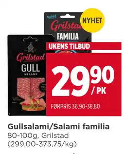Meny Gullsalami/Salami familia tilbud