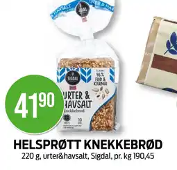 Kiwi HELSPRØTT KNEKKEBRØD tilbud