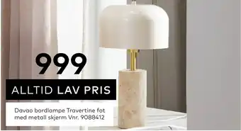 Skeidar Davao bordlampe tilbud