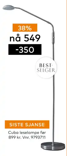 Skeidar Cuba leselampe tilbud