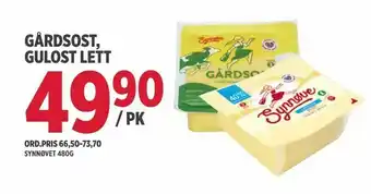Jacobs Gårdsost, gulost lett tilbud