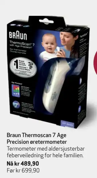 Apotek 1 Braun Thermoscan 7 Age Precision øretermometer tilbud