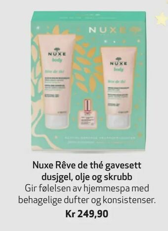 Apotek 1 Nuxe Rêve de thé gavesett dusjgel, olje og skrubb tilbud