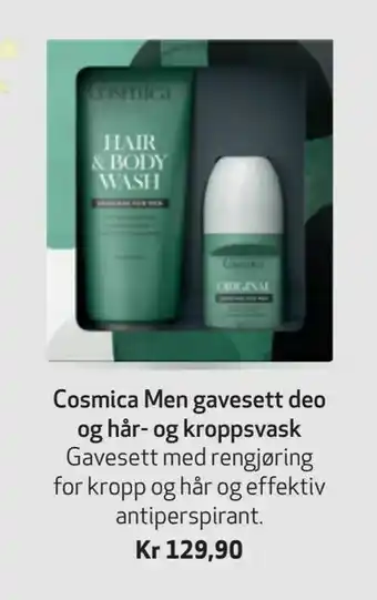Apotek 1 Cosmica Men gavesett deo og hår- og kroppsvask tilbud