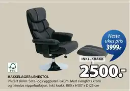 JYSK HASSELAGER LENESTOL tilbud