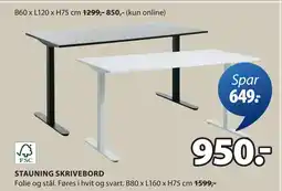 JYSK STAUNING SKRIVEBORD tilbud