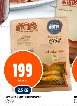Coop Obs MERÅKER KJØTT LUNCHBURGERE tilbud