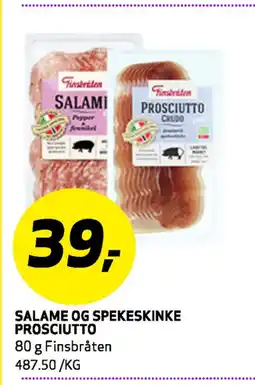 Bunnpris SALAME OG SPEKESKINKE PROSCIUTTO tilbud