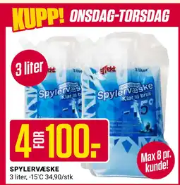 Europris SPYLERVÆSKE tilbud