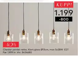 Skeidar Chester pendel rekke tilbud