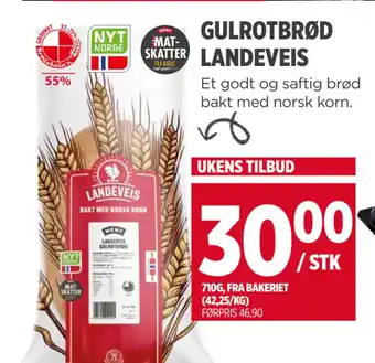 Meny GULROTBRØD LANDEVEIS tilbud