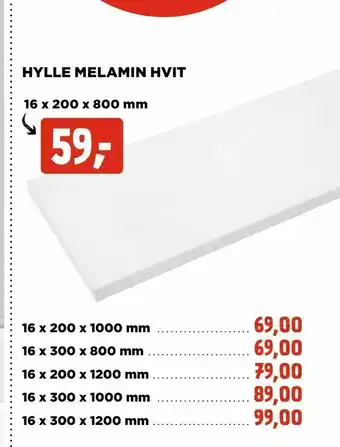 jem & fix Hylle melamin hvit tilbud