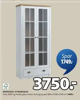 JYSK MARKSKEL VITRINESKAP tilbud