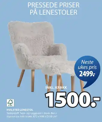JYSK HVILSTED LENESTOL tilbud