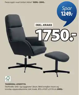JYSK TANKEDAL LENESTOL tilbud