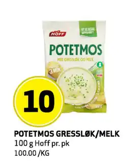 Bunnpris POTETMOS GRESSLØK/MELK tilbud