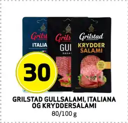 Bunnpris GRILSTAD GULLSALAMI, ITALIANA OG KRYDDERSALAMI tilbud