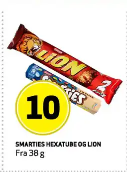 Bunnpris SMARTIES HEXATUBE OG LION tilbud