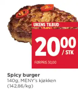 Meny Spicy burger tilbud