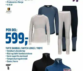 Coop Obs Tufte bambull switch longs / trøye tilbud