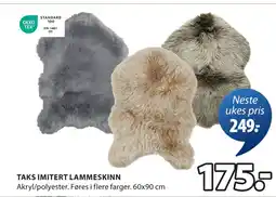 JYSK TAKS IMITERT LAMMESKINN tilbud