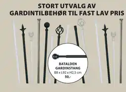 JYSK BATALDEN GARDINSTANG tilbud