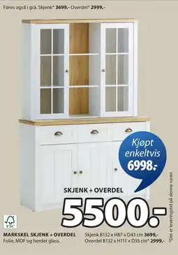 JYSK MARKSKEL SKJENK + OVERDEL tilbud